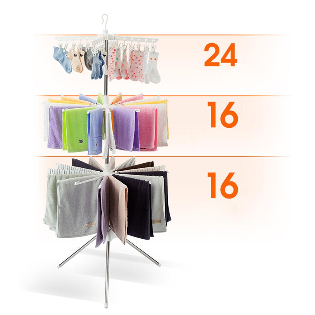 Baby Clothing Hangers - 3 طبقات قابلة للطي تجفيف الرف