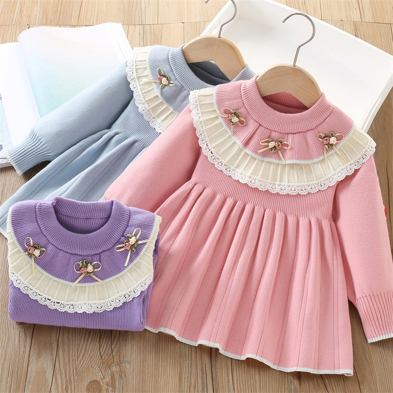 Baby Clothing Jumper - طفل الفتيات فستان محبوك الأطفال الخريف