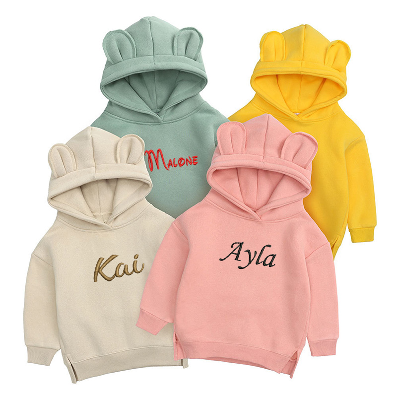 Baby Clothing Jumper - مطرزة الدب هوديي للأطفال ، شخصية