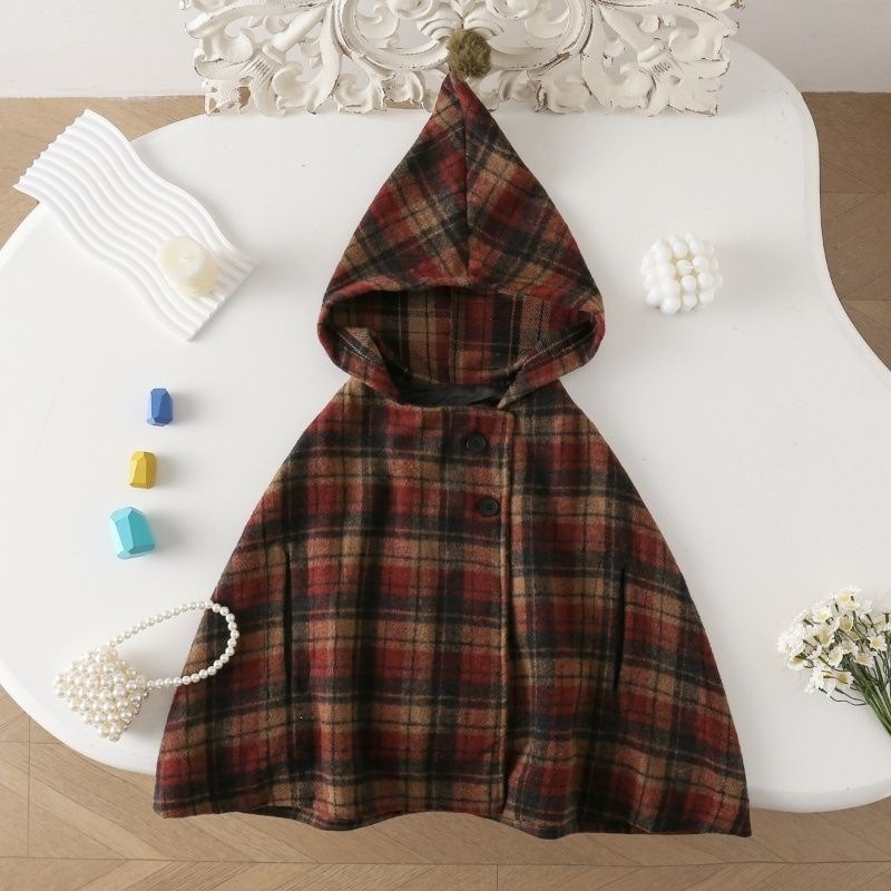 Baby Clothing Winter - معطف كاب منقوش للفتيات، معطف أطفال