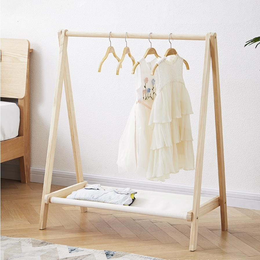 Baby Clothing Rack - الخشب الصلب يقف الملابس شماعات ،