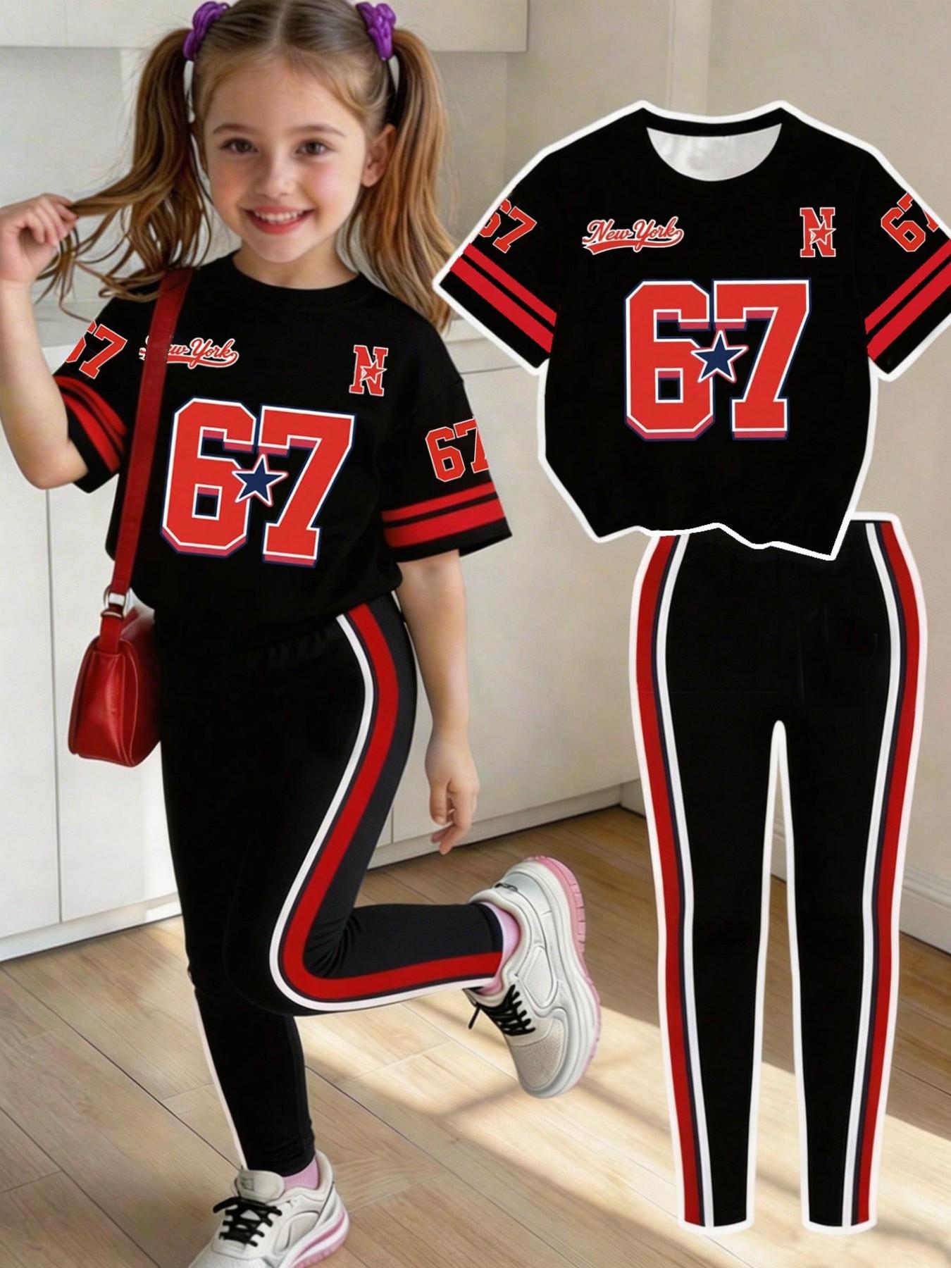 Toddler Legging Set - طقم كاجوال صيفي وخريفي للفتيات، طقم