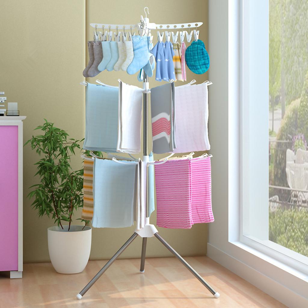 3 طبقات قابلة للطي تجفيف الرف  - مراجعة Baby Clothing Hangers وسعره