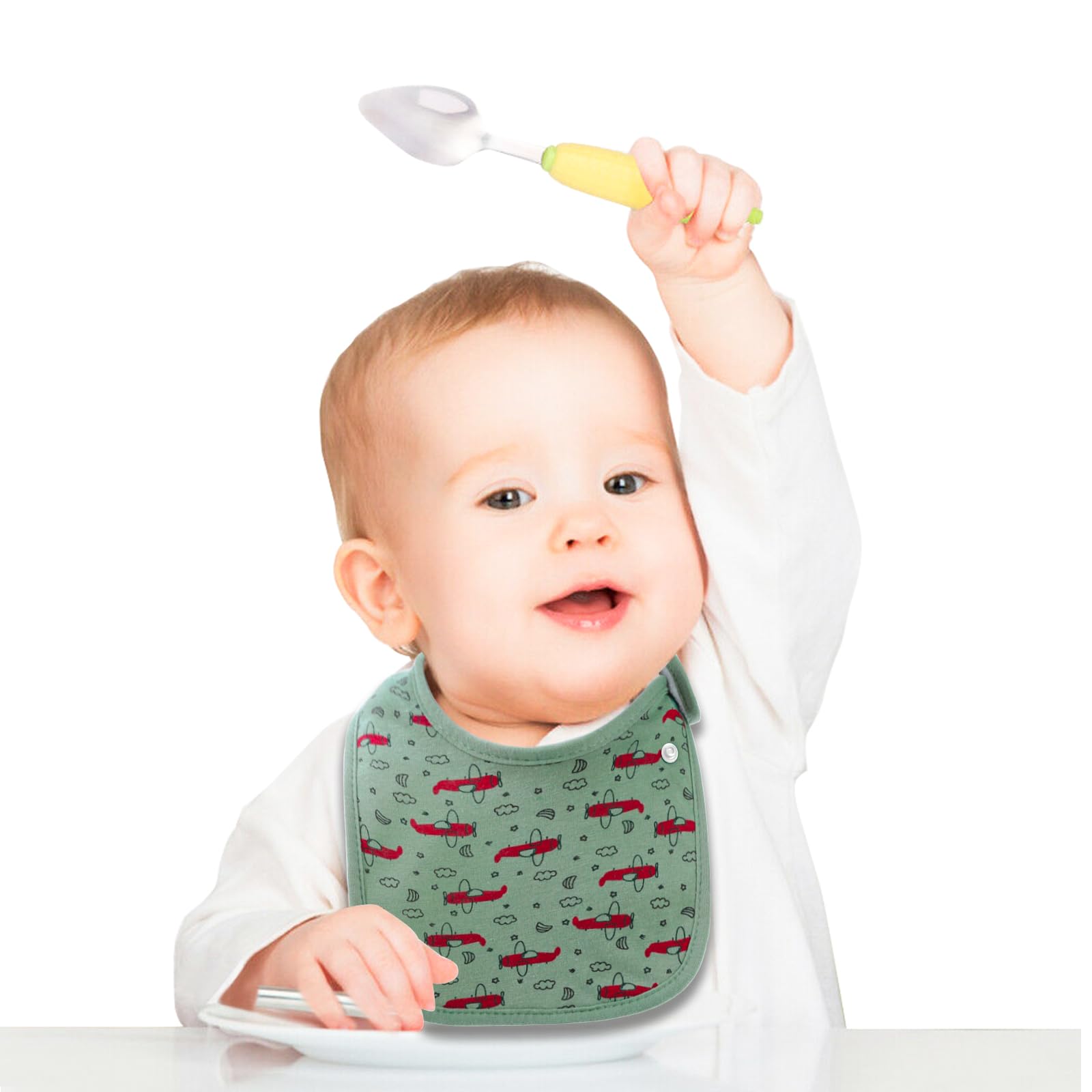 10 قطع من مرايل الأطفال القطني - مراجعة Printed Bibs Pack وسعره
