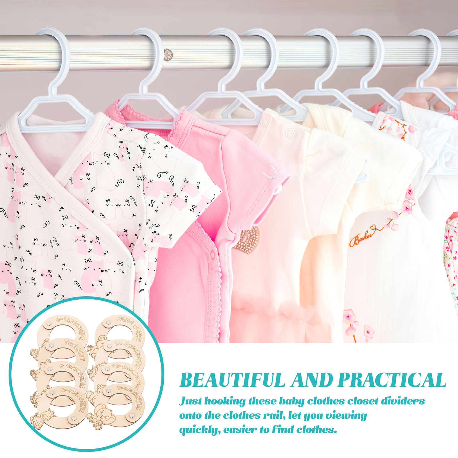 8 قطع من فواصل مقاسات الملابس  - مراجعة Baby Clothing Wardrobe وسعره